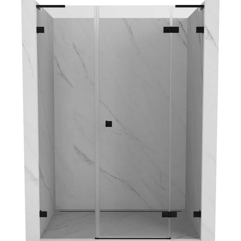 Mexen Lunar L porte de douche pivotante droite 155 cm, transparent, noir - 834SL-155-050-70-00-P