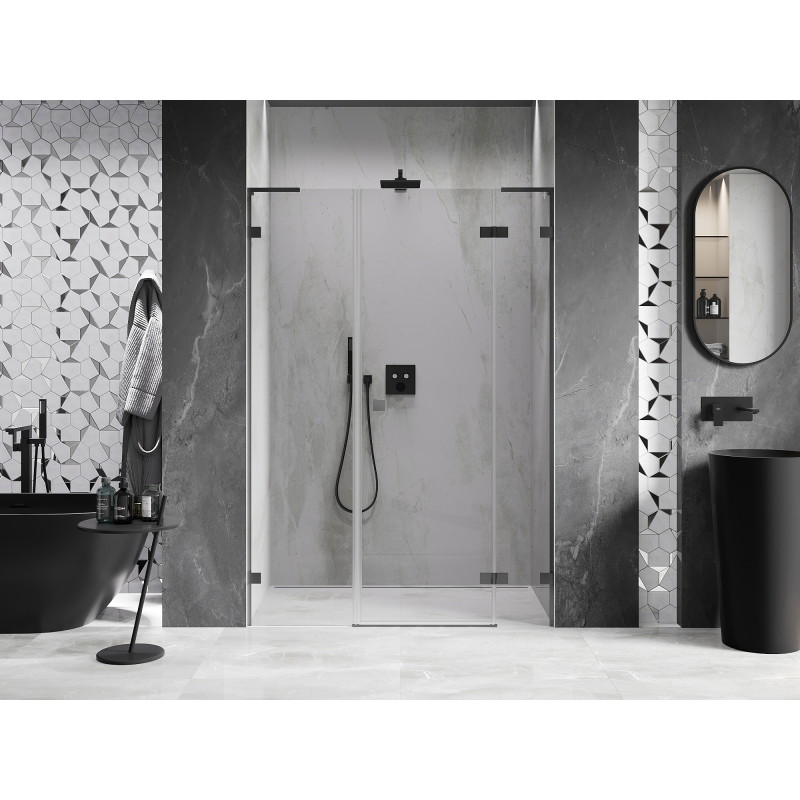 Mexen Lunar L porte de douche pivotante droite 125 cm, transparent, gun metal - 834SL-125-050-95-00-P