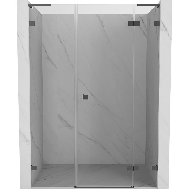 Mexen Lunar L portes de douche pivotantes droites 140 cm, transparent, acier canon - 834SL-140-050-95-00-P
