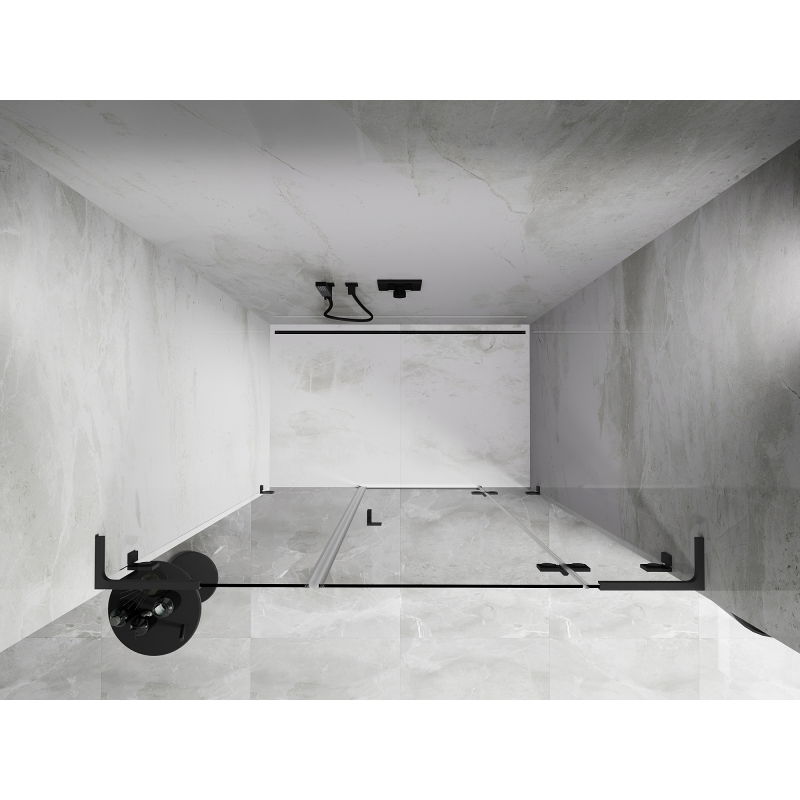 Mexen Lunar L portes de douche pivotantes droites 140 cm, transparent, acier canon - 834SL-140-050-95-00-P