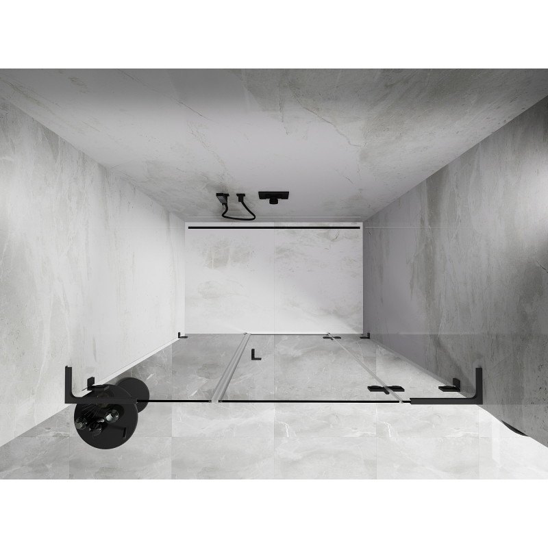 Mexen Lunar L porte de douche pivotante droite 145 cm, transparent, gun metal - 834SL-145-050-95-00-P