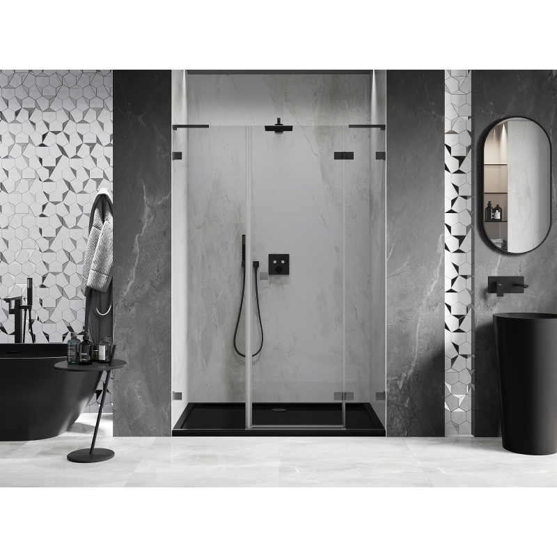 Mexen Lunar L porte de douche battante droite 150 cm, transparent, métal canon - 834SL-150-050-95-00-P