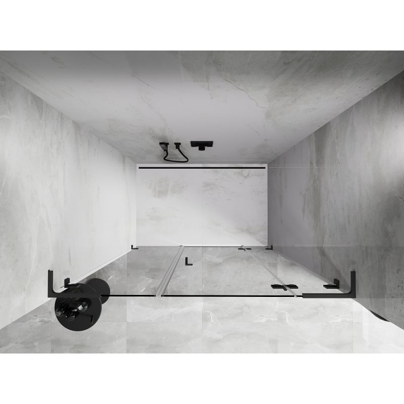 Mexen Lunar L porte de douche pivotante droite 155 cm, transparent, gun metal - 834SL-155-050-95-00-P