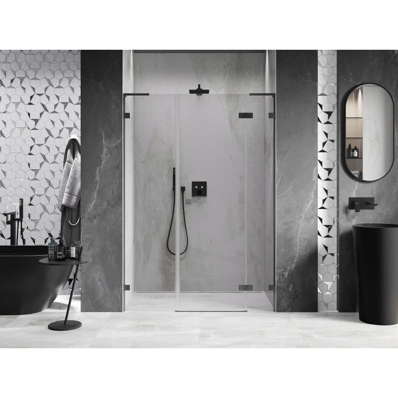 Mexen Lunar L porte de douche pivotante droite 160 cm, transparent, gun metal - 834SL-160-050-95-00-P