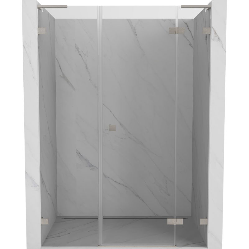 Mexen Lunar L porte de douche pivotante droite 155 cm, transparent, nickel brossé - 834SL-155-050-97-00-P