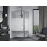 Mexen Apia cabine de douche coulissante 135 x 100 cm, bandes blanches, chrome - 840-135-100-01-20