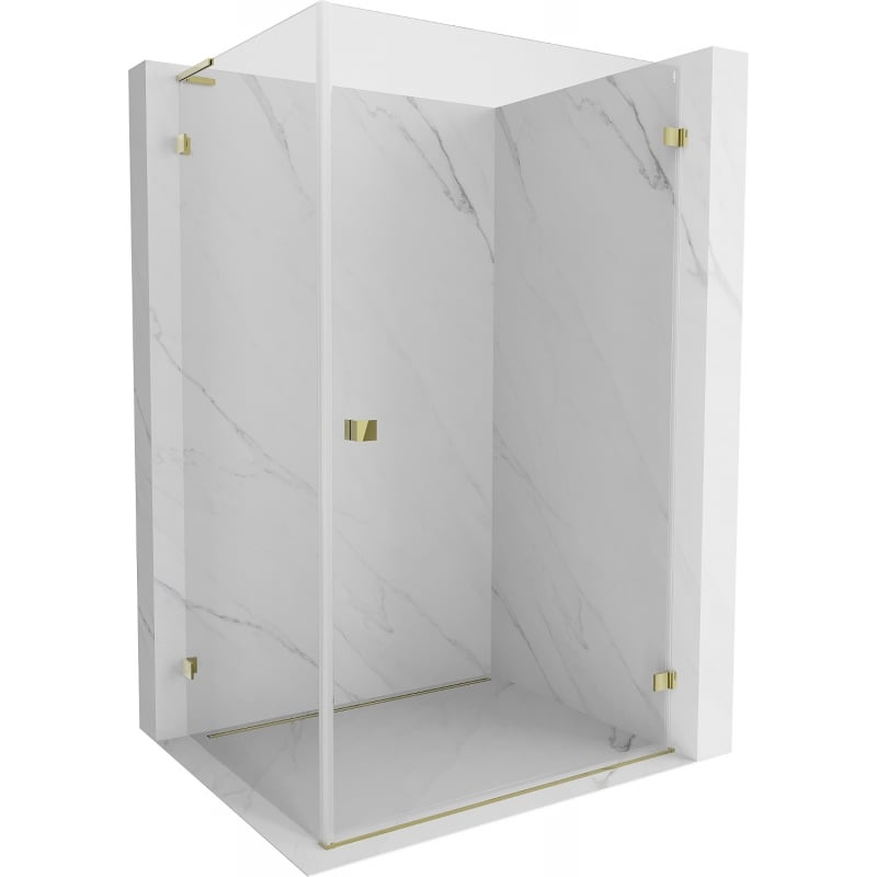 Mexen Lunar-B L cabine de douche pivotante droite 95 x 70 cm, transparent, or - 832L-095-070-50-00-P