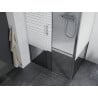 Mexen Apia cabine de douche coulissante 135 x 100 cm, bandes blanches, chrome - 840-135-100-01-20