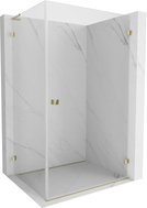 Mexen Lunar-B L cabine de douche pivotante droite 100 x 90 cm, transparente, dorée - 832L-100-090-50-00-P