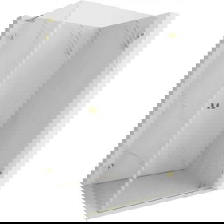 Mexen Lunar-B L cabine de douche battante droite 95 x 90 cm, transparente, dorée - 832L-095-090-50-00-P