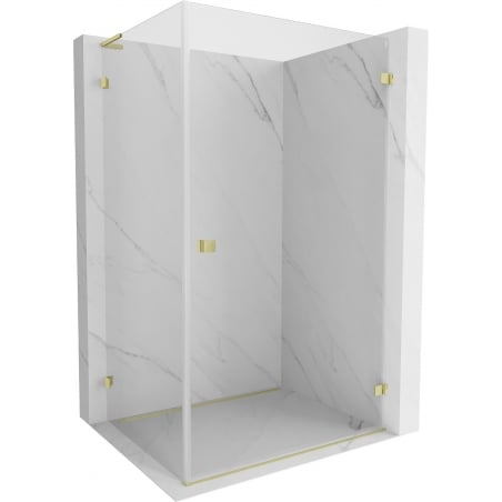 Mexen Lunar-B L cabine de douche pivotante droite 75 x 70 cm, transparent, or brossé - 832L-075-070-55-00-P