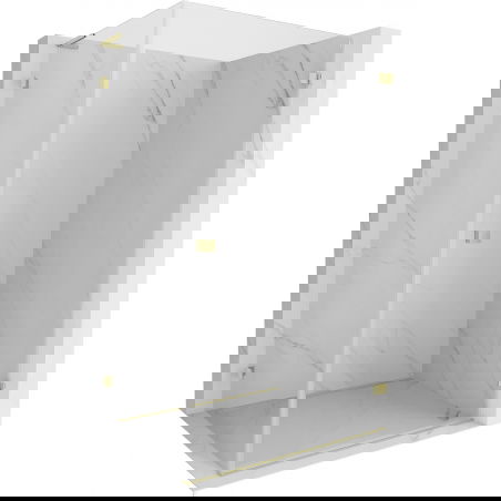 Mexen Lunar-B L cabine de douche pivotante droite 100 x 90 cm, transparent, or brossé - 832L-100-090-55-00-P