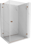Mexen Lunar-B L cabine de douche pivotante droite 100 x 80 cm, transparente, or rose - 832L-100-080-60-00-P