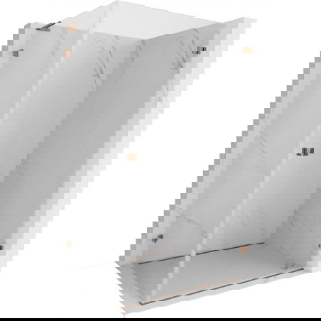 Mexen Lunar-B L cabine de douche pivotante droite 85 x 80 cm, transparent, or rose - 832L-085-080-60-00-P