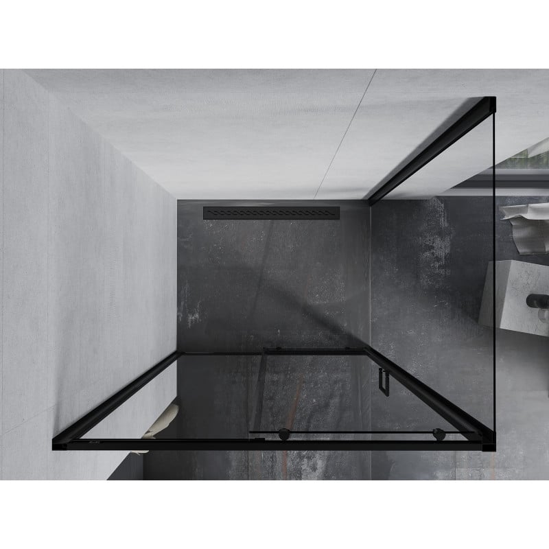 Mexen Apia cabine de douche coulissante 135 x 70 cm, transparente, noire - 840-135-070-70-00