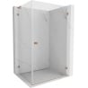 Mexen Lunar-B L cabine de douche pivotante droite 85 x 80 cm, transparent, cuivre brossé - 832L-085-080-65-00-P