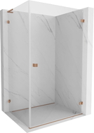 Mexen Lunar-B L cabine de douche pivotante droite 85 x 80 cm, transparent, cuivre brossé - 832L-085-080-65-00-P