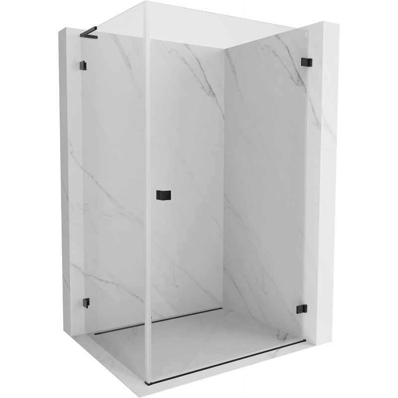 Cabine de douche pliante Mexen Lunar-B L, droite 100 x 80 cm, transparent, noire - 832L-100-080-70-00-P