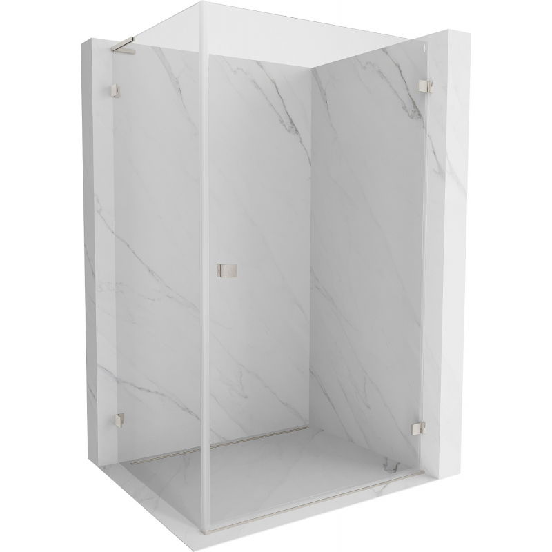 Mexen Lunar-B L cabine de douche à charnière droite 85 x 70 cm, transparent, nickel brossé - 832L-085-070-97-00-P