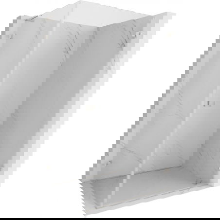 Mexen Lunar-B L cabine de douche pivotante droite 100 x 80 cm, transparent, nickel brossé - 832L-100-080-97-00-P