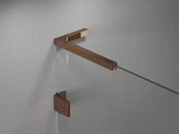 Pare-douche 2 volets droit Mexen Lunar L 120 x 150 cm, transparent, or rose - 897L-120-100-60-00-P