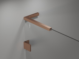 Mexen Lunar L pare-douche de baignoire à 2 volets droit 110 x 150 cm, transparent, cuivre brossé - 897L-110-100-65-00-P
