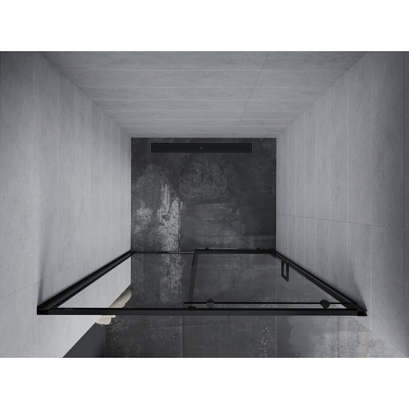 Mexen Apia porte de douche coulissante 135 cm, transparent, noir - 845-135-000-70-00