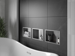 Mexen X-Wall-R étagère encastrée avec rebord 30 x 20 cm, inox - 1910302010
