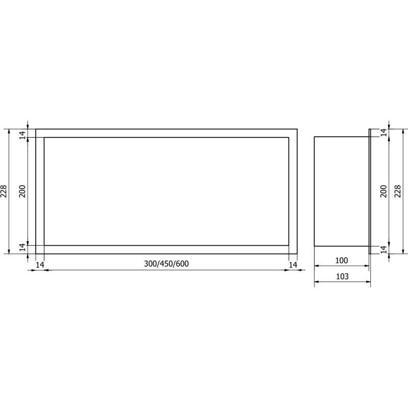 Mexen X-Wall-R étagère enclavée avec rebord 30 x 20 cm, blanche - 1920302010
