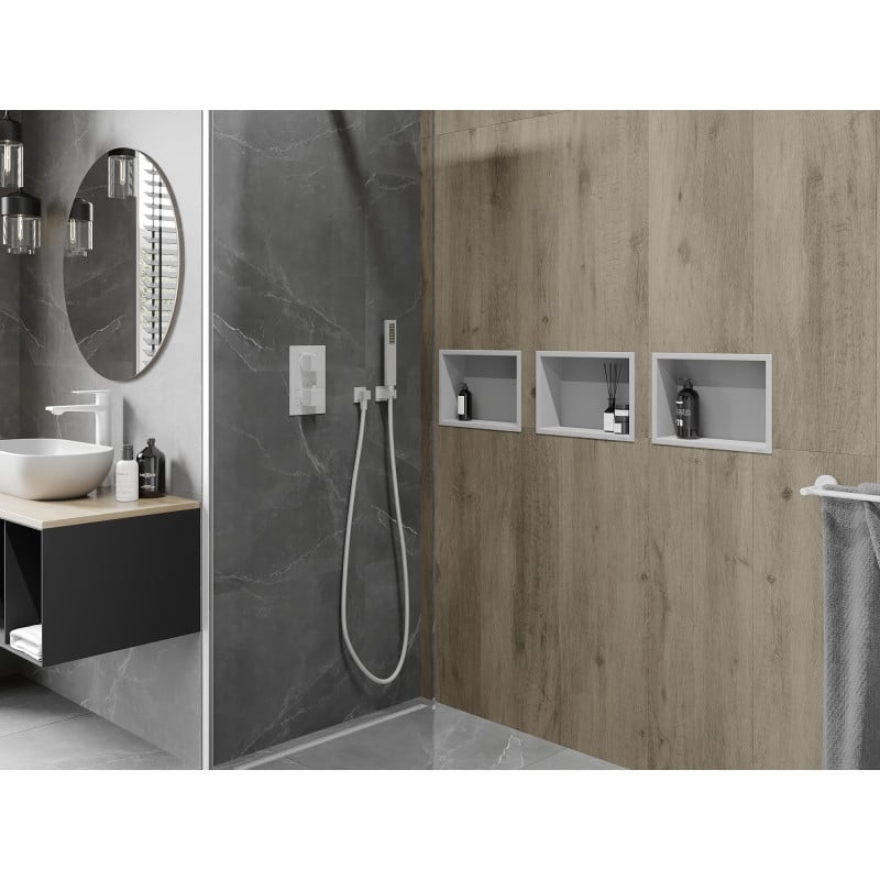 Mexen X-Wall-R étagère d'encastrement avec collerette 30 x 20 cm, blanche - 1920302010