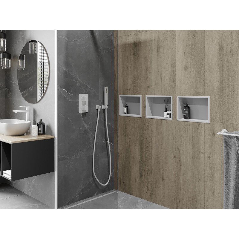 Mexen X-Wall-R étagère encastrée avec collerette 30 x 20 cm, blanche - 1920302010