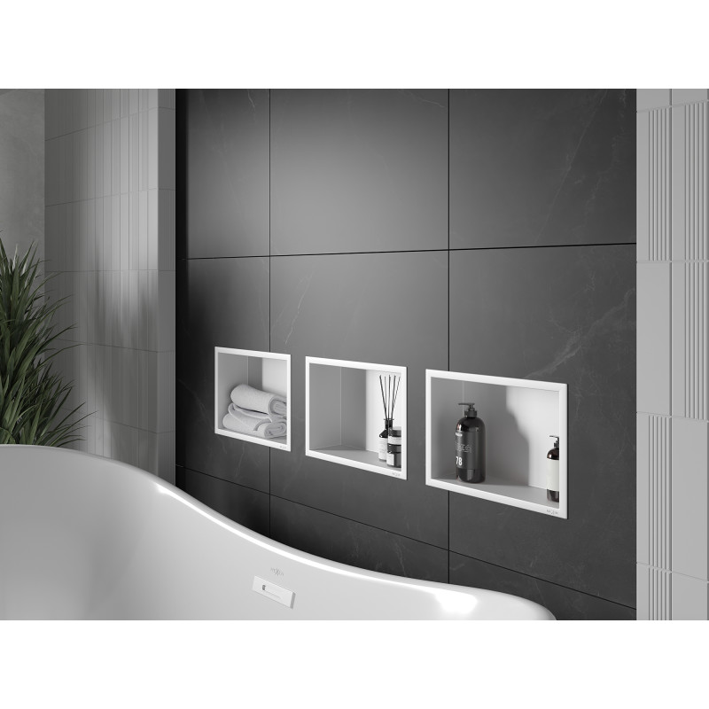 Mexen X-Wall-R étagère enclavée avec rebord 30 x 20 cm, blanche - 1920302010