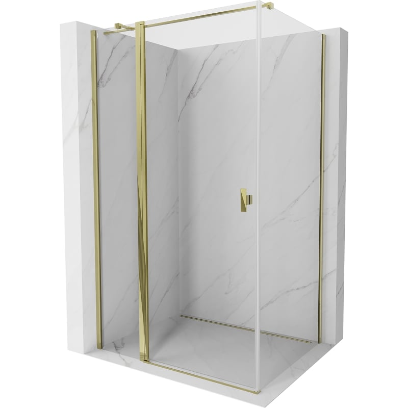 Mexen Mist T cabine de douche pivotante 85 x 70 cm, transparent, or - 8A4T-085-070-50-00