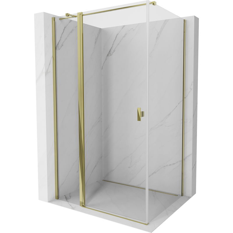 Mexen Mist T cabine de douche pivotante 80 x 95 cm, transparente, dorée - 8A4T-080-095-50-00