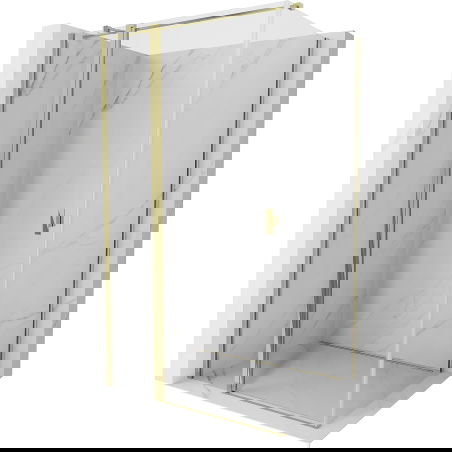 Mexen Mist T cabine de douche pivotante 80 x 100 cm, transparent, or - 8A4T-080-100-50-00