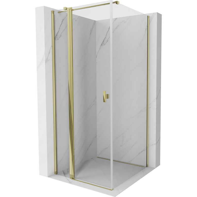 Mexen Mist T cabine de douche pivotante 100 x 100 cm, transparent, or - 8A4T-100-100-50-00
