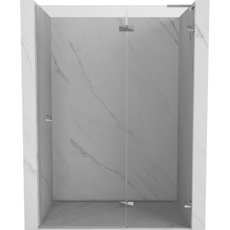 Mexen Lunar L portes de douche pivotantes droite 135 cm, transparentes, chrome - 834L-135-000-01-00-P