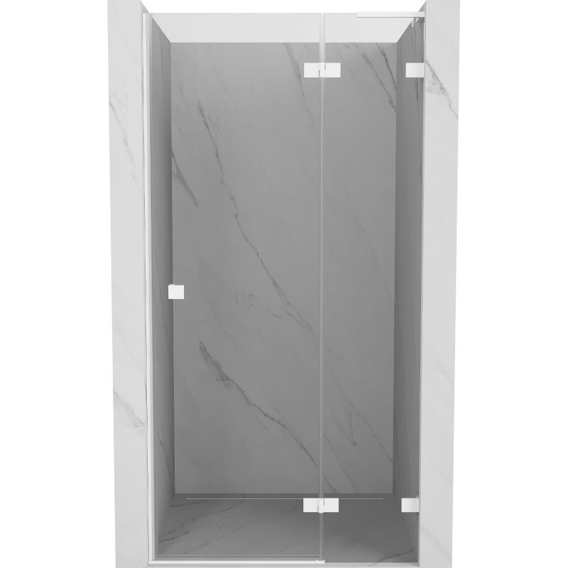 Mexen Lunar L portes de douche pivotantes à droite 105 cm, transparentes, blanches - 834L-105-000-20-00-P