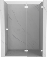 Mexen Lunar L porte de douche battante droite 130 cm, transparent, blanc - 834L-130-000-20-00-P