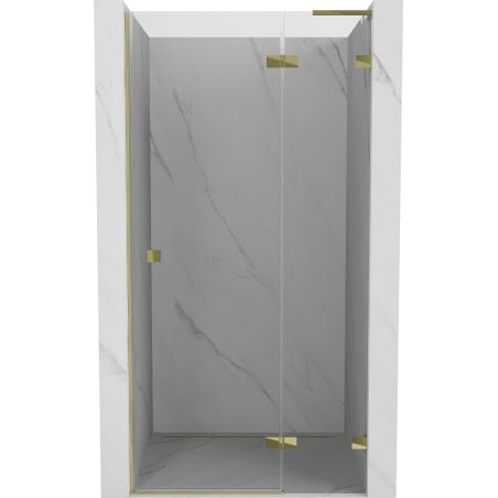 Mexen Lunar L porte de douche pivotante droite 90 cm, transparentes, dorées - 834L-090-000-50-00-P