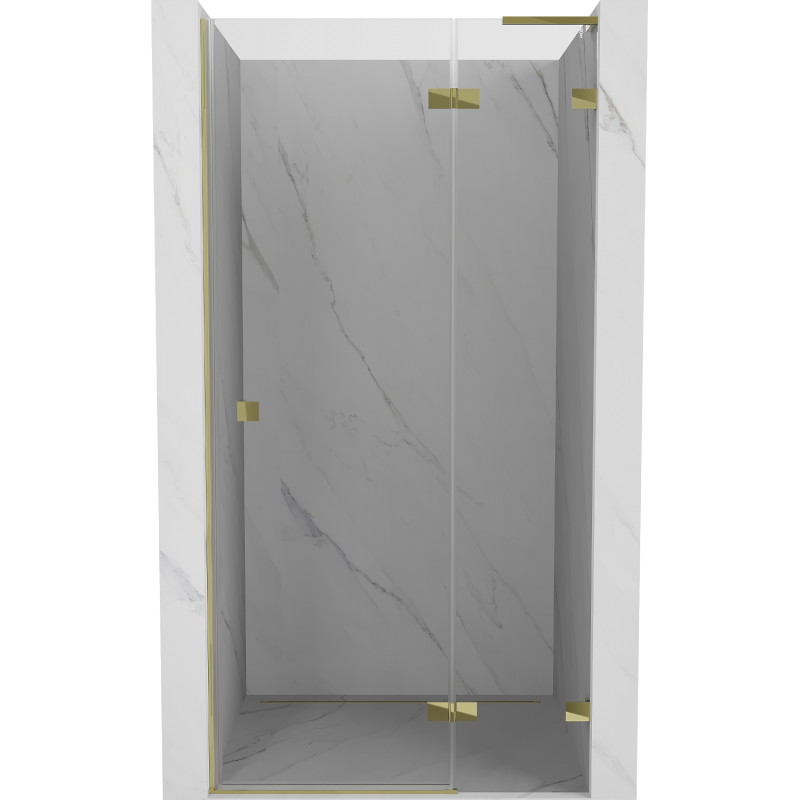 Mexen Lunar L porte de douche pivotante droite 125 cm, transparente, dorée - 834L-125-000-50-00-P