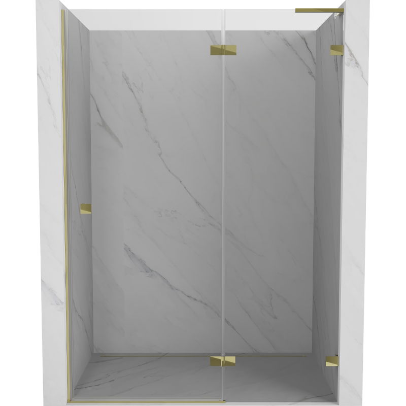 Mexen Lunar L porte de douche pivotante droite 140 cm, transparent, doré - 834L-140-000-50-00-P
