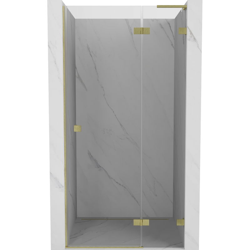 Mexen Lunar L porte de douche battante droite 75 cm, transparent, or brossé - 834L-075-000-55-00-P