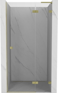 Mexen Lunar L porte de douche battante droite 75 cm, transparent, or brossé - 834L-075-000-55-00-P