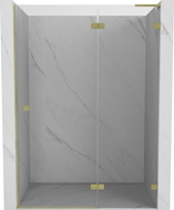 Mexen Lunar L porte de douche pivotante droite 135 cm, transparent, or brossé - 834L-135-000-55-00-P