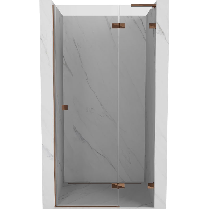 Mexen Lunar L porte de douche pivotante droite 80 cm, transparent, or rose - 834L-080-000-60-00-P