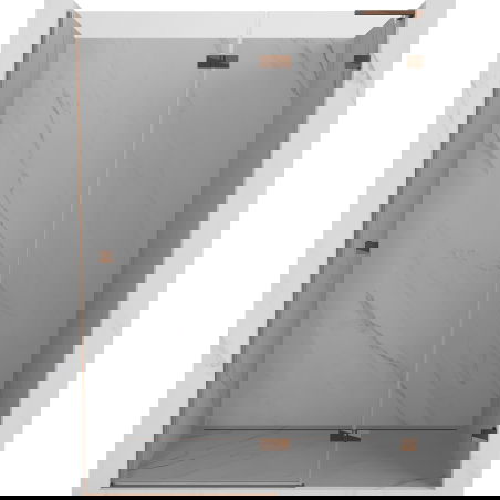 Mexen Lunar L porte de douche battante droite 135 cm, transparent, or rose - 834L-135-000-60-00-P