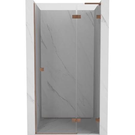 Mexen Lunar L porte de douche pivotante droite 110 cm, transparent, cuivre brossé - 834L-110-000-65-00-P