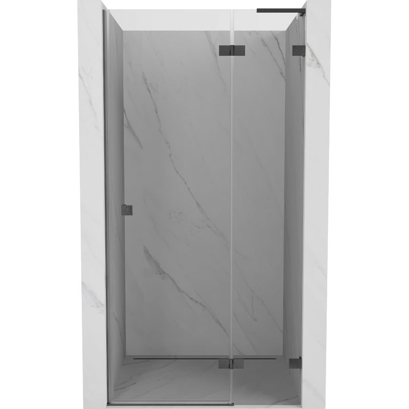Mexen Lunar L porte de douche pivotante droite 85 cm, transparent, gun gray brossé - 834L-085-000-66-00-P