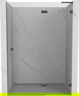 Mexen Lunar L porte de douche pivotante droite 140 cm, transparent, gris canon brossé - 834L-140-000-66-00-P